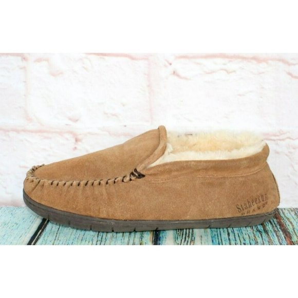 Staheekum Other - Staheekum Trapper Brown Suede Shearling Lined Moccasins Boots Slippers Sz 9